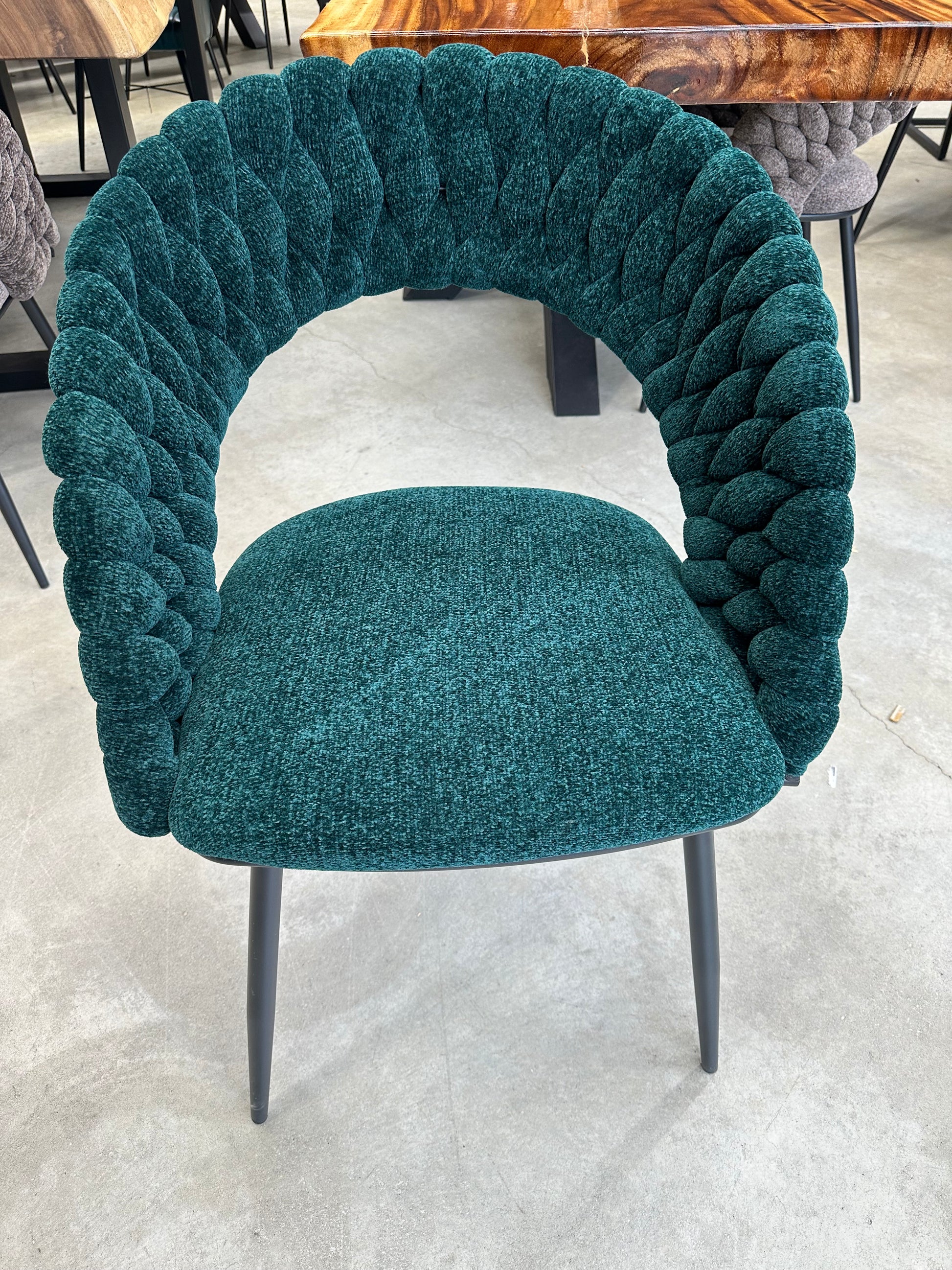 Lot de 2 Chaises Design "SPIRALE" en Tissu Torsadé | Meuble Ébéniste