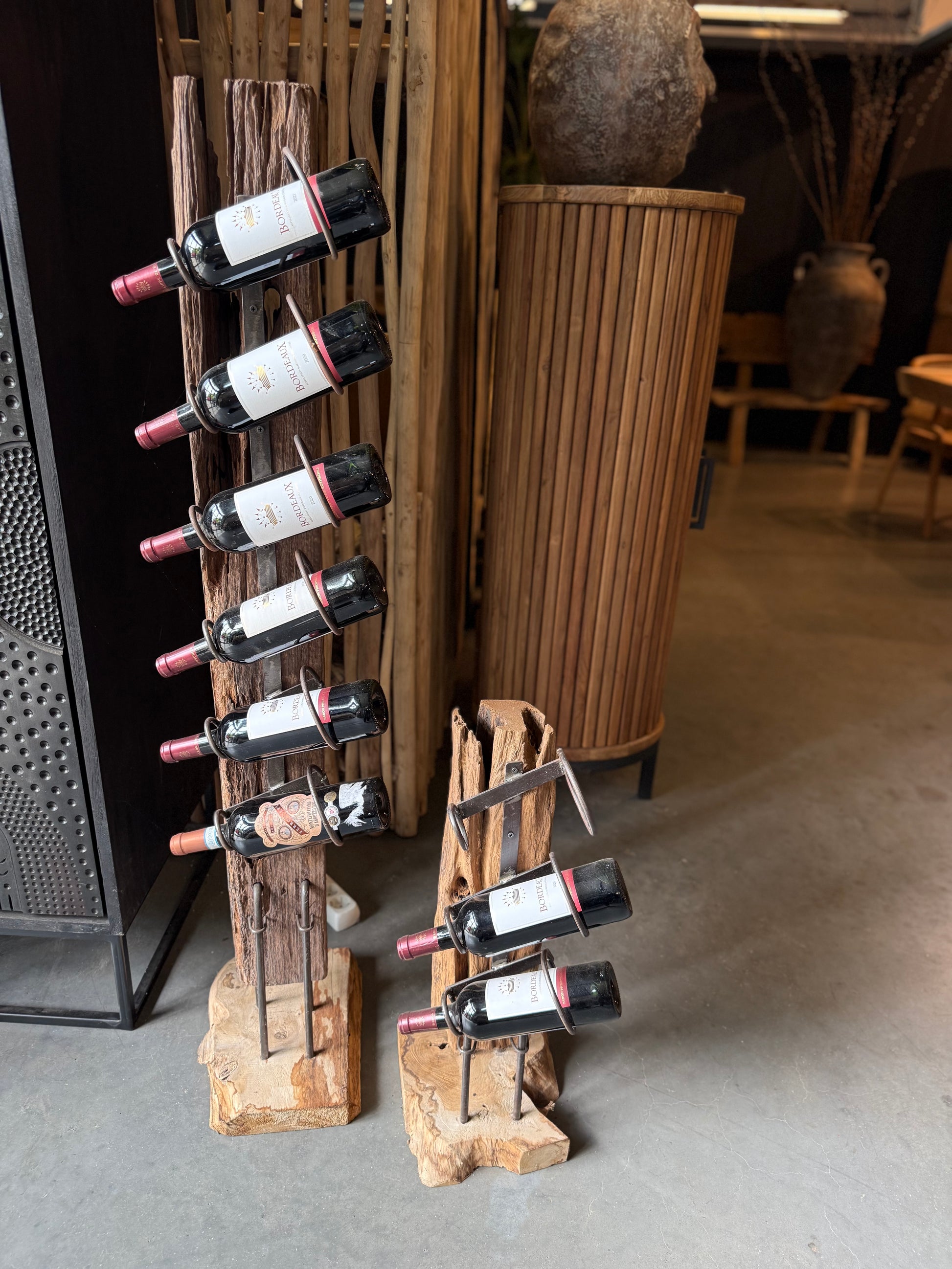 Porte-Bouteilles sur Pied en Bois Massif | Meuble Ébéniste