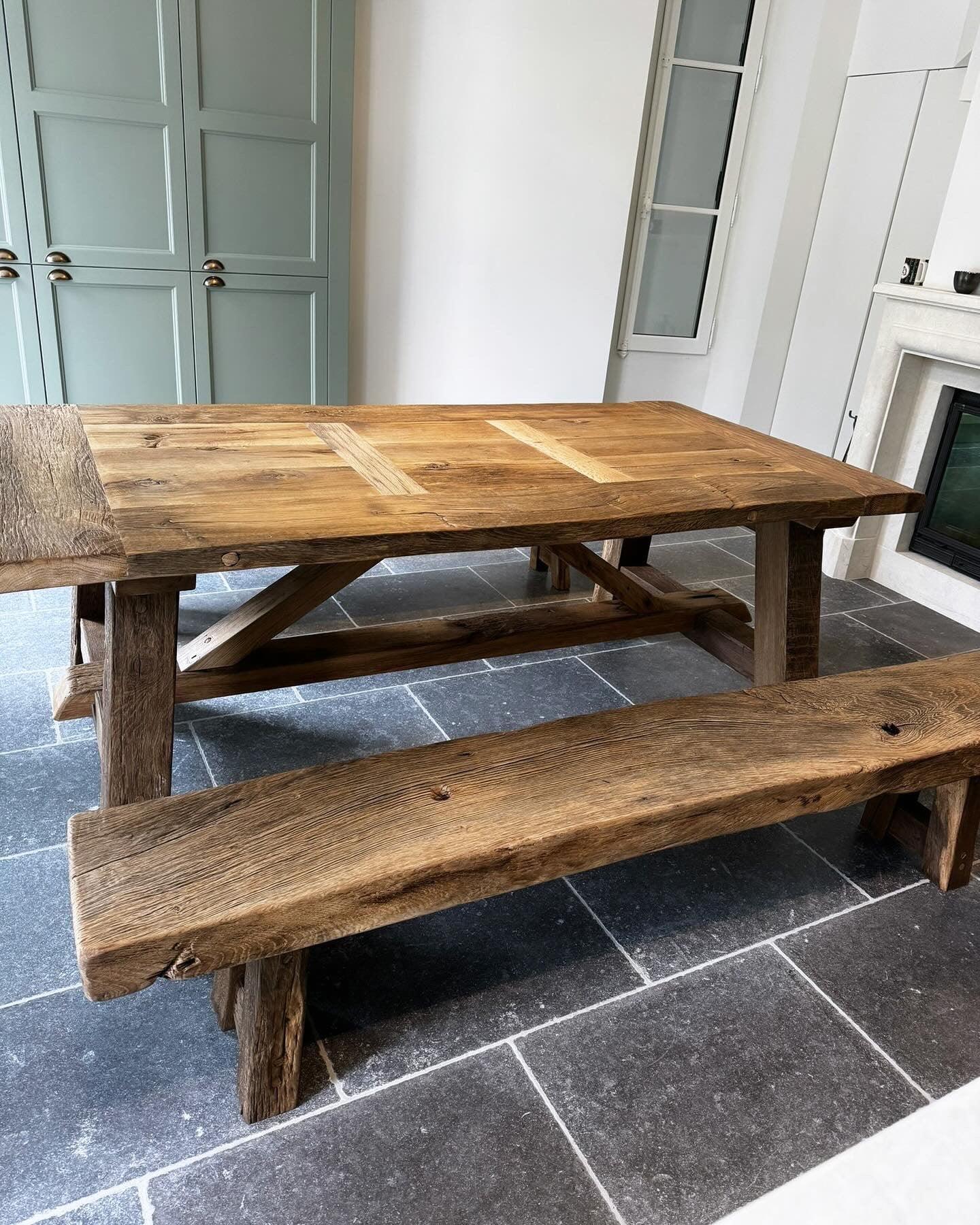 Table de Ferme en Vieux Chêne Massif sur Mesure | Meuble Ébéniste