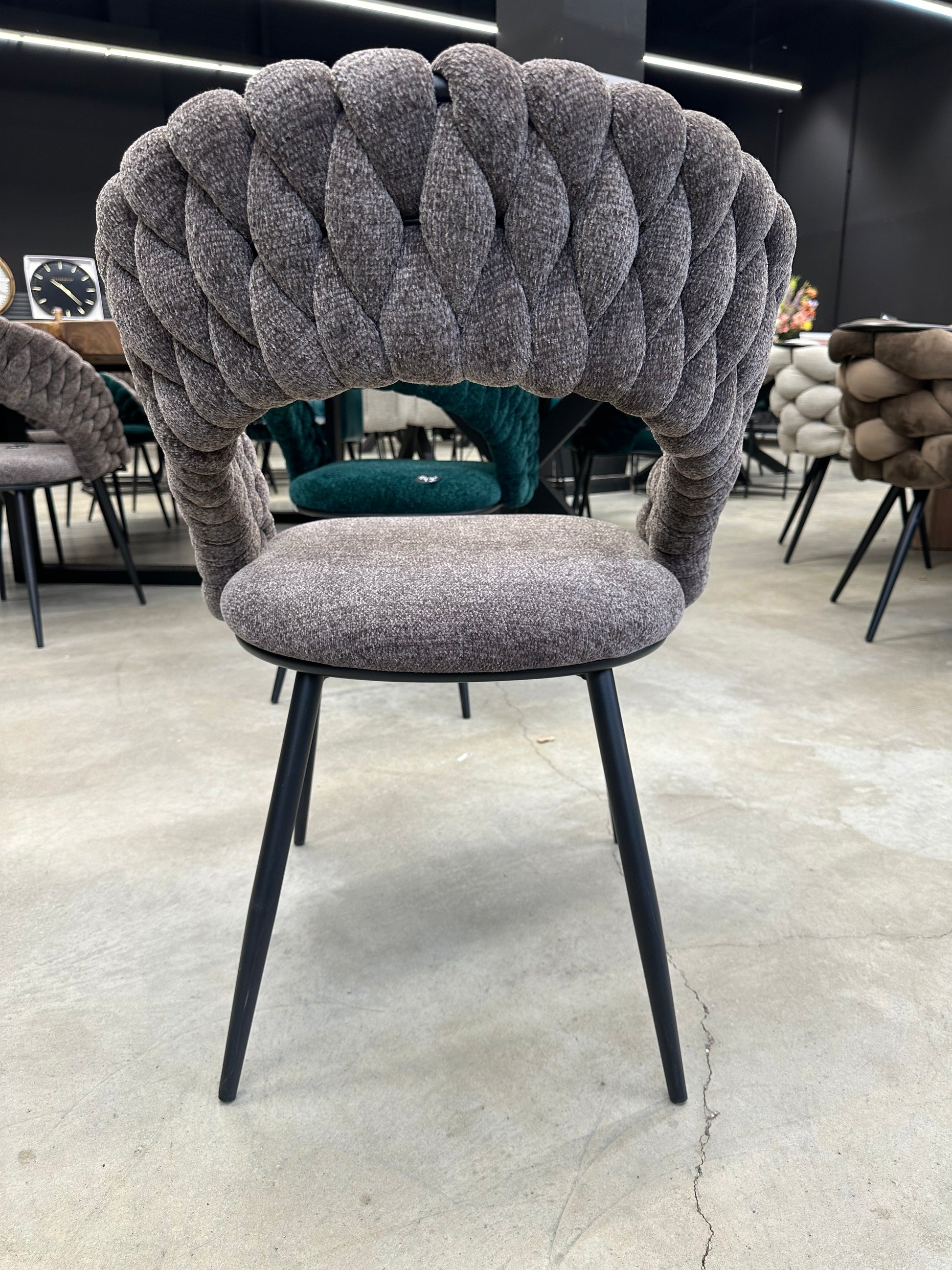 Lot de 2 Chaises Design "SPIRALE" en Tissu Torsadé | Meuble Ébéniste