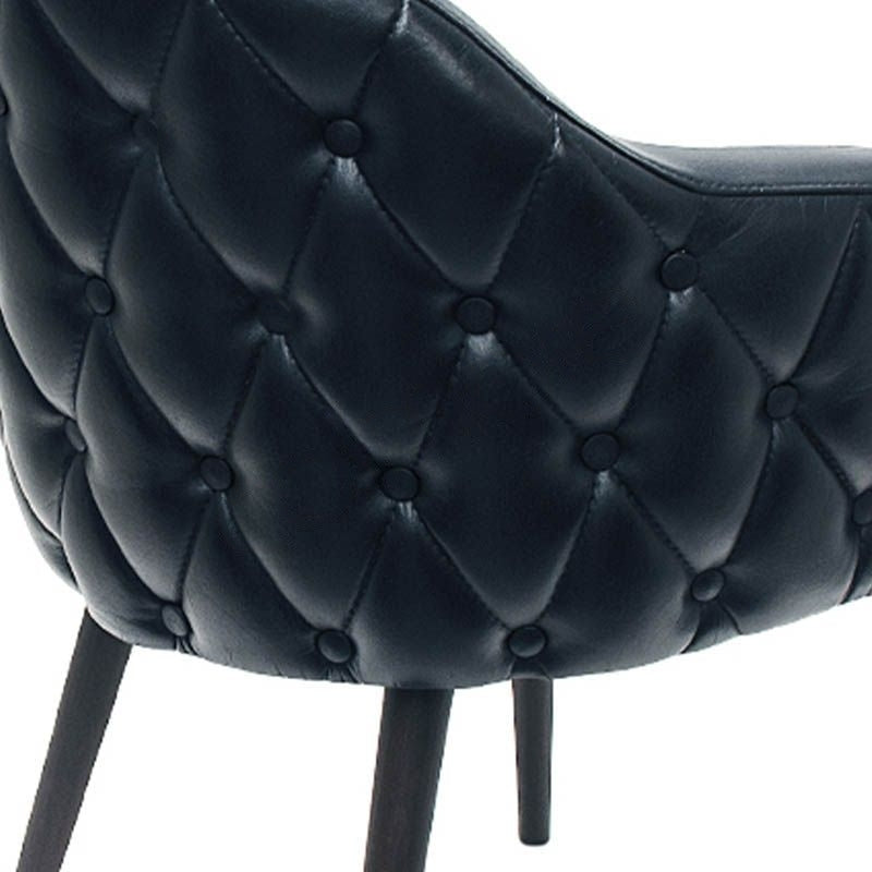 Chaise en Cuir Capitonné Olive "TOMARO" | Meuble Ébéniste