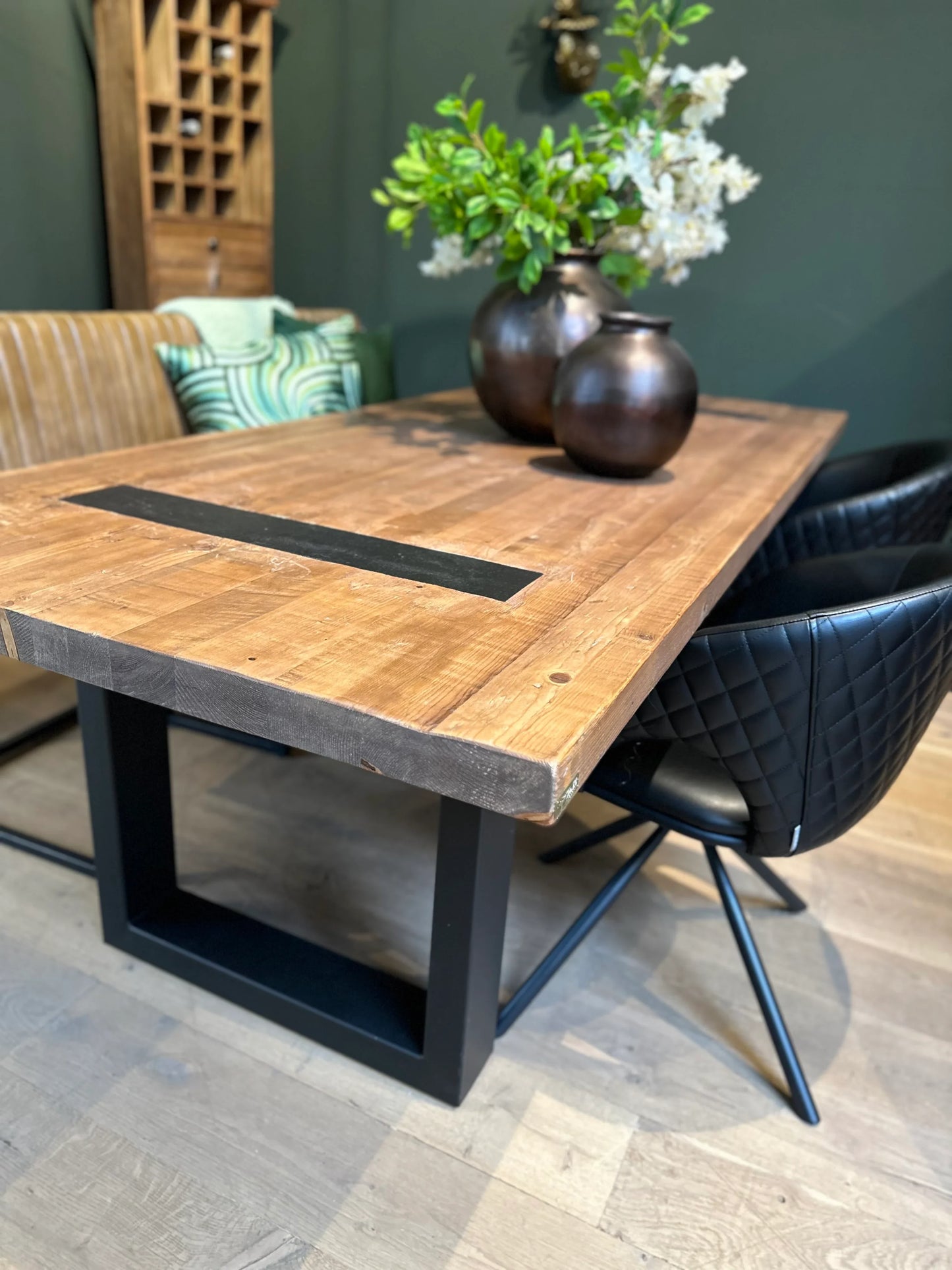 Table Bois Massif Pieds U Apparents (300cm) | Meuble Ébéniste
