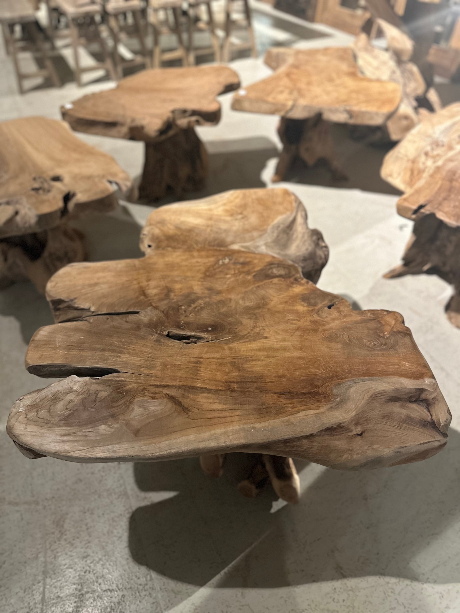 Table Basse en Souche de Bois Naturel | Meuble Ébéniste