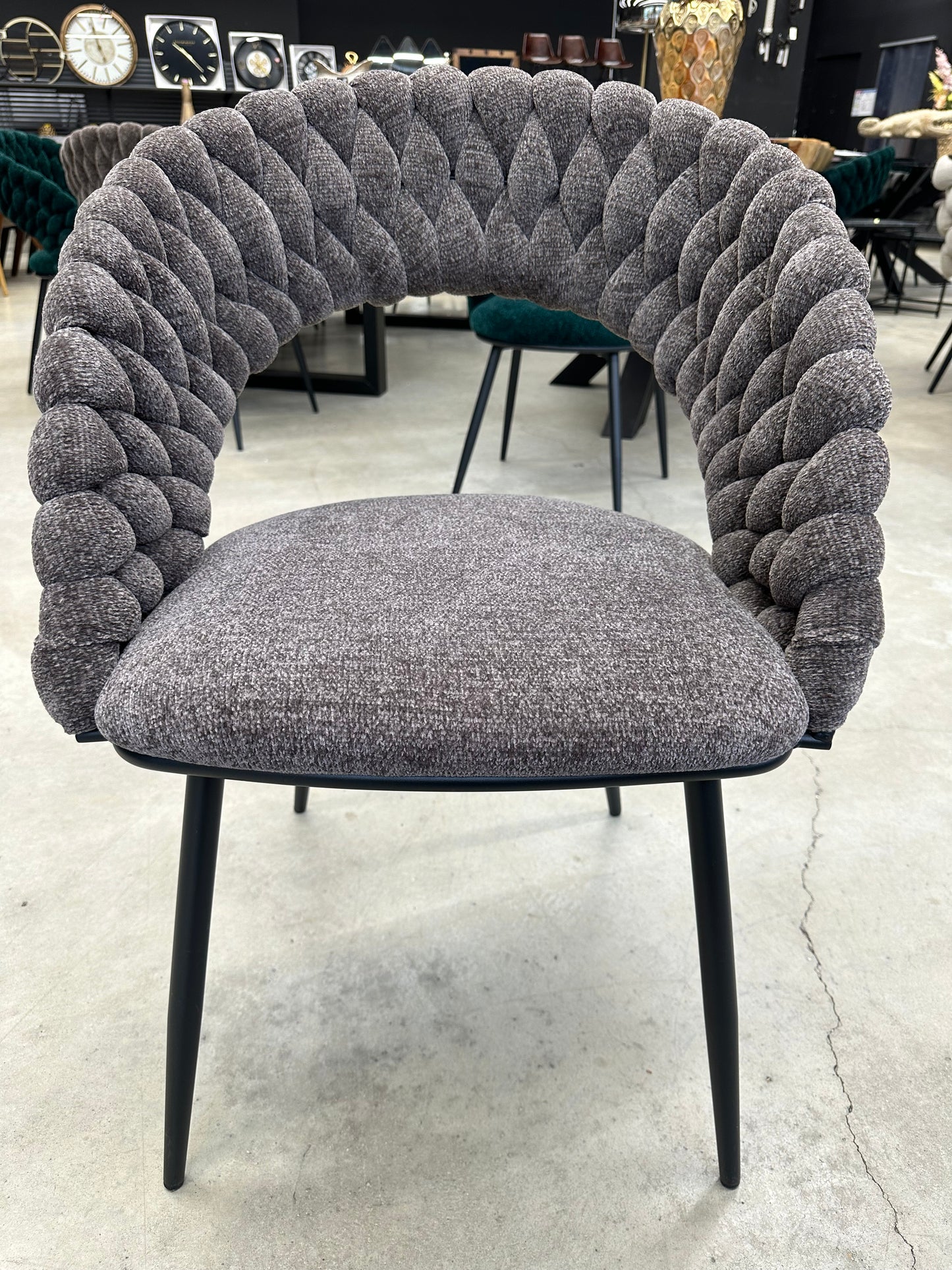 Lot de 2 Chaises Design "SPIRALE" en Tissu Torsadé | Meuble Ébéniste