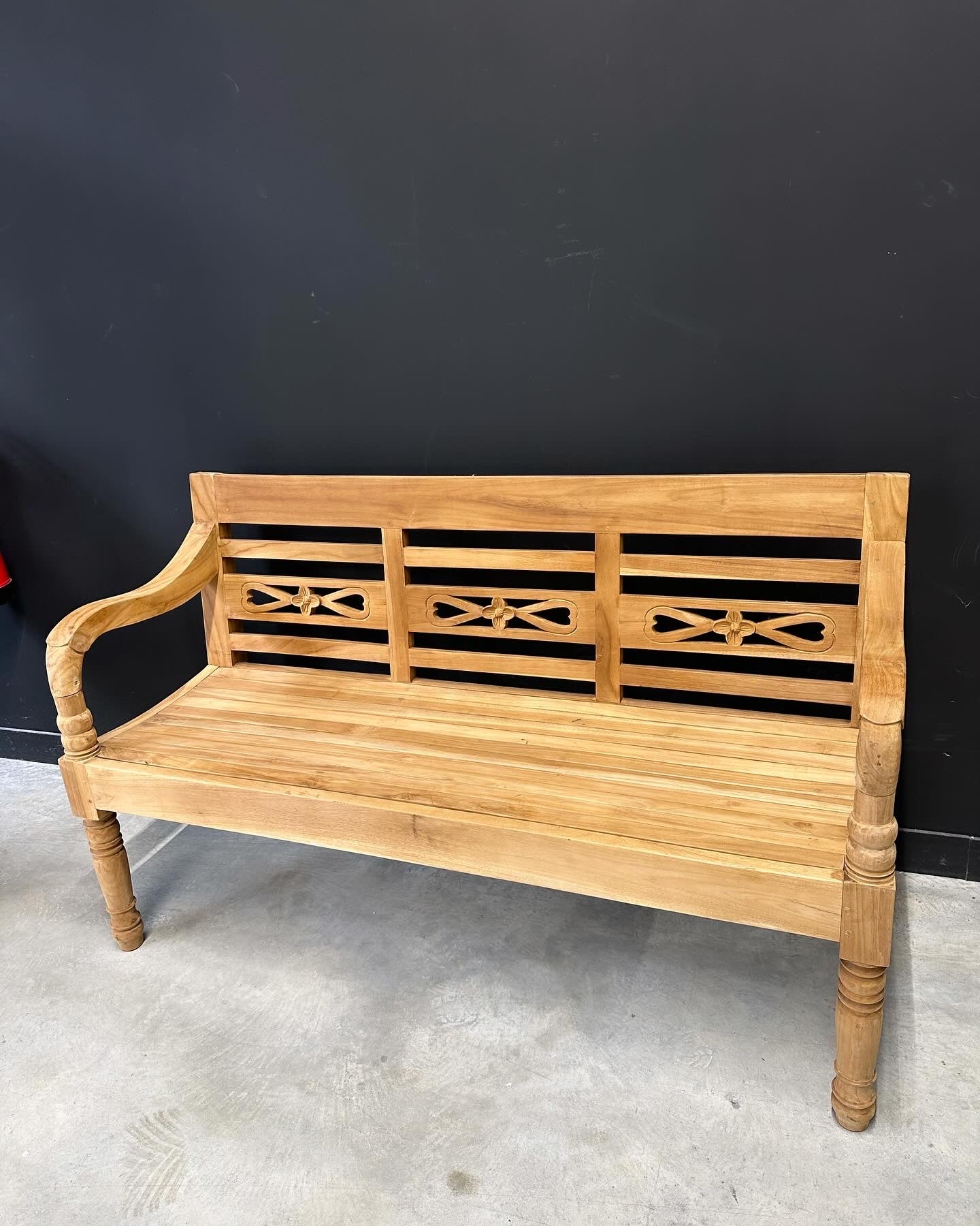 Banc de Gare Vintage "HALTE" en Bois Massif pour Extérieur
