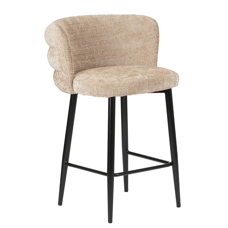 Chaise de Bar "LUXORA" avec Dossier en Tissu Tissé