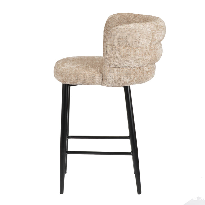 Chaise de Bar "LUXORA" avec Dossier en Tissu Tissé