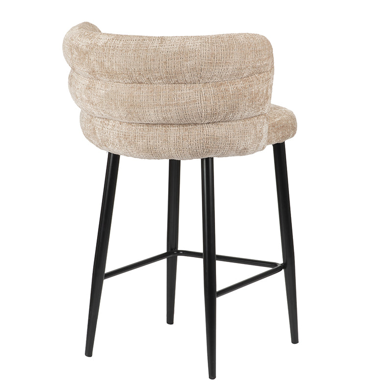 Chaise de Bar "LUXORA" avec Dossier en Tissu Tissé