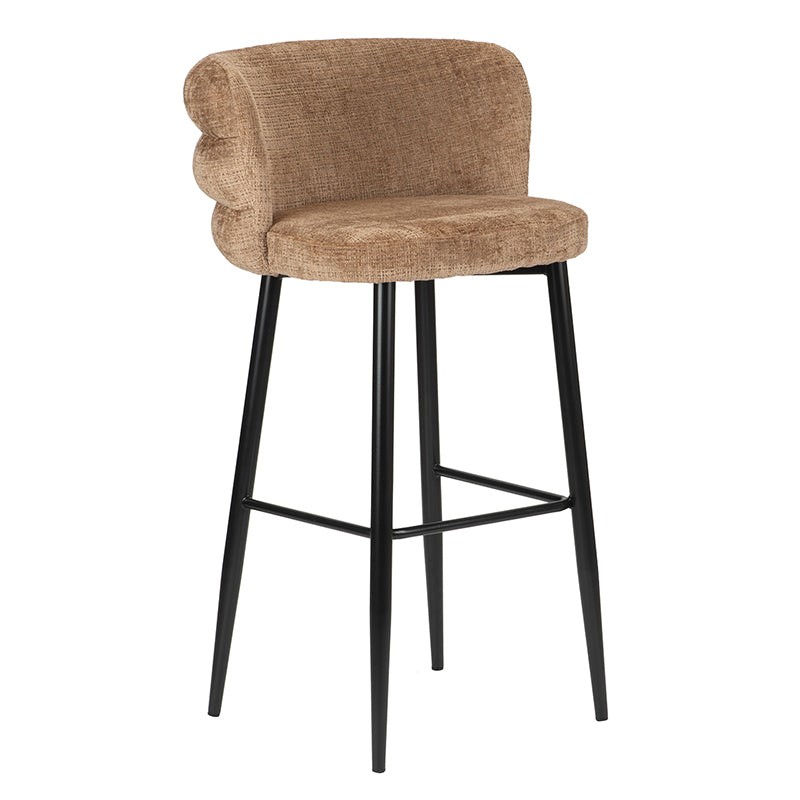 Tabouret de Bar Design VELIA en Tissu Tissé