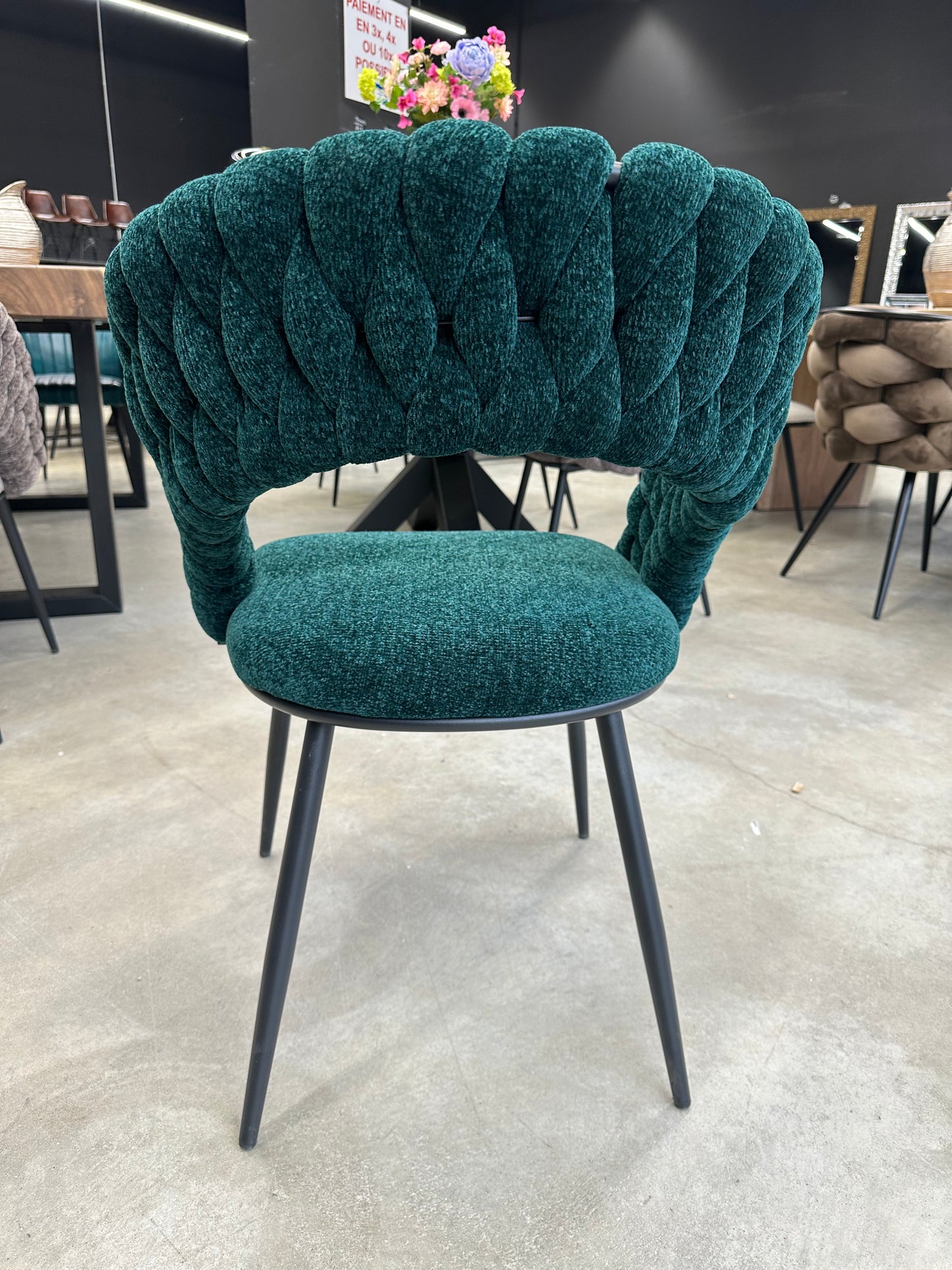 Lot de 2 Chaises Design "SPIRALE" en Tissu Torsadé | Meuble Ébéniste
