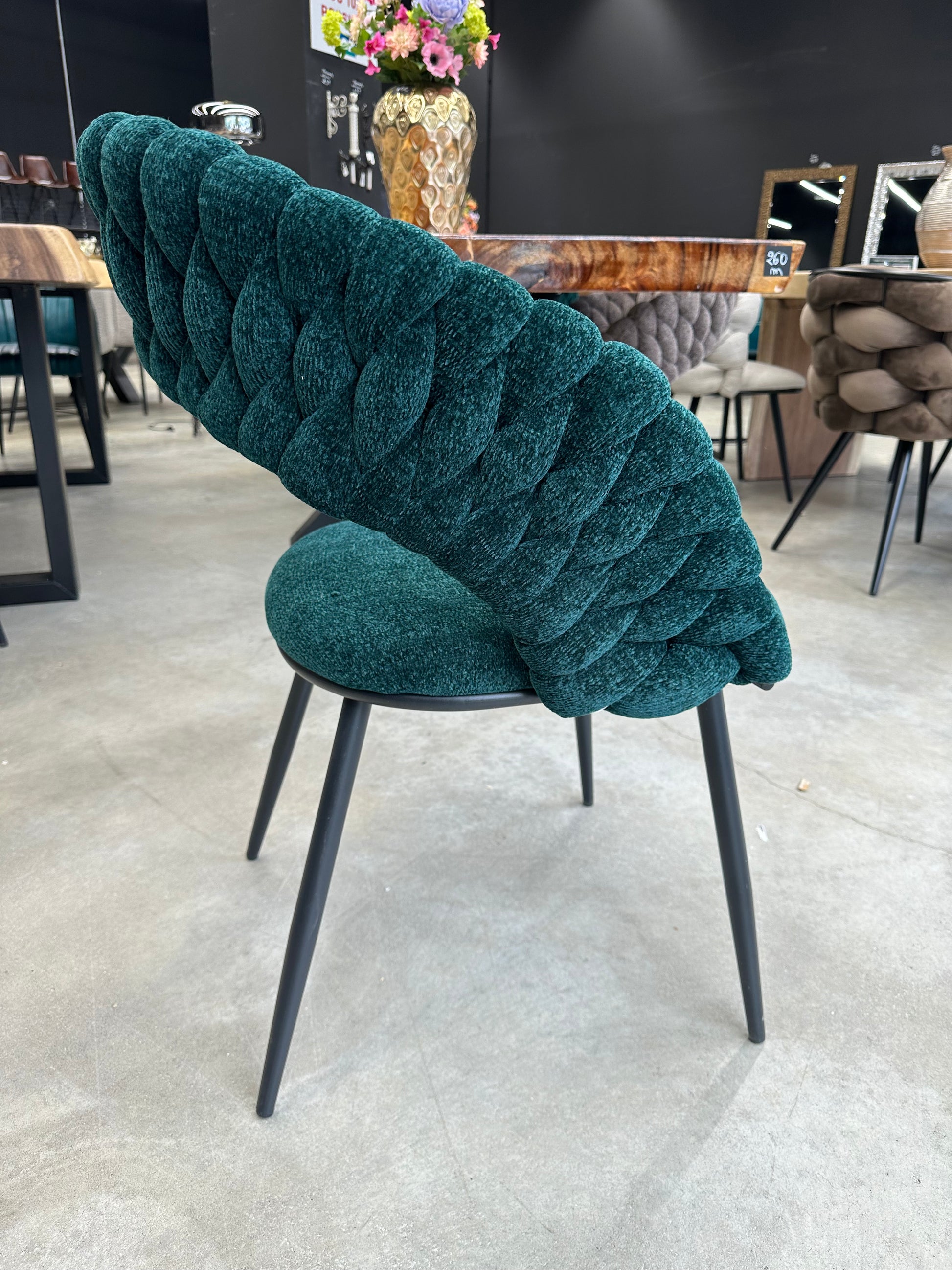 Lot de 2 Chaises Design "SPIRALE" en Tissu Torsadé | Meuble Ébéniste