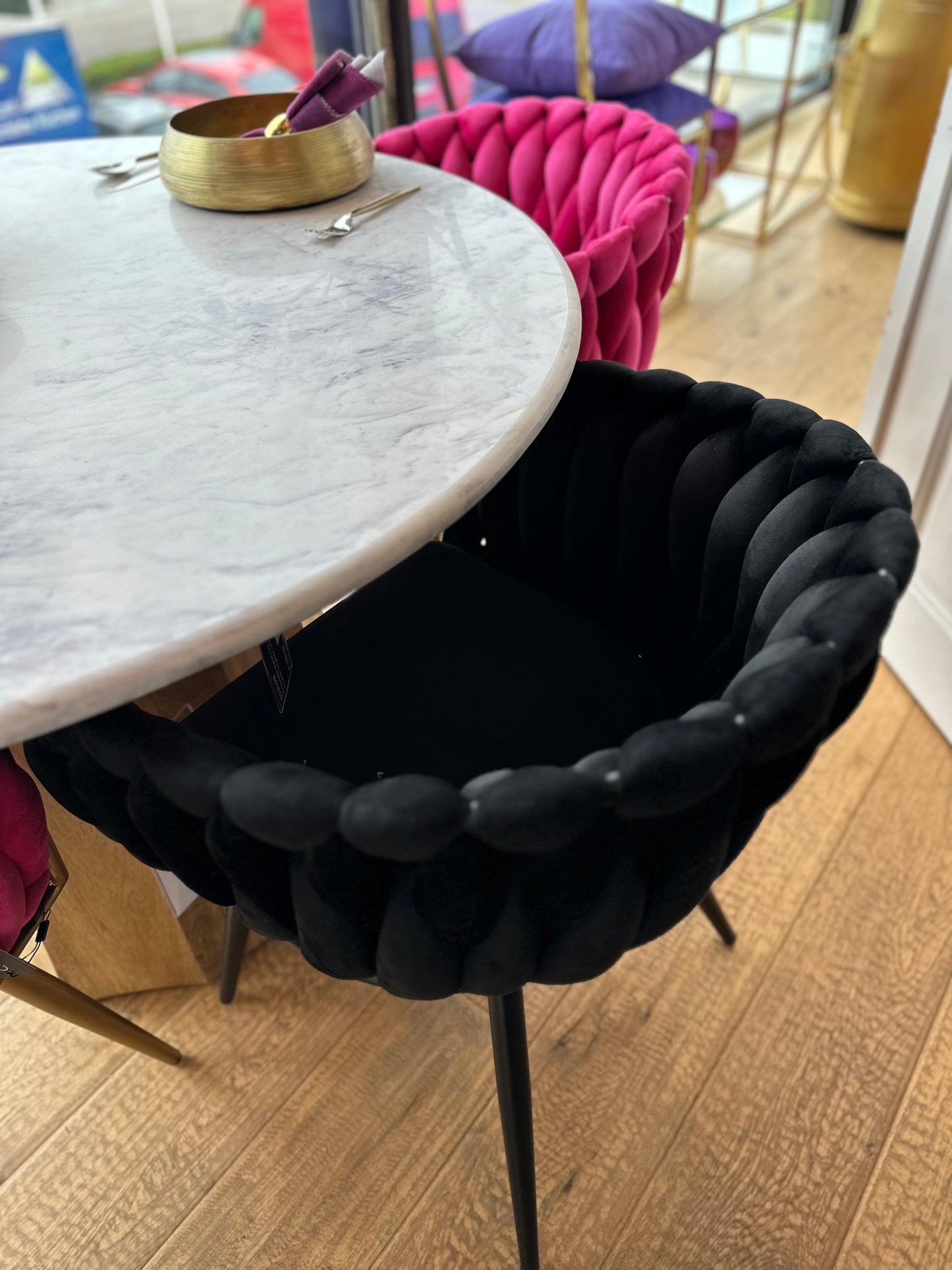 Chaise "ONDA" en Tissu (Plusieurs coloris disponibles)