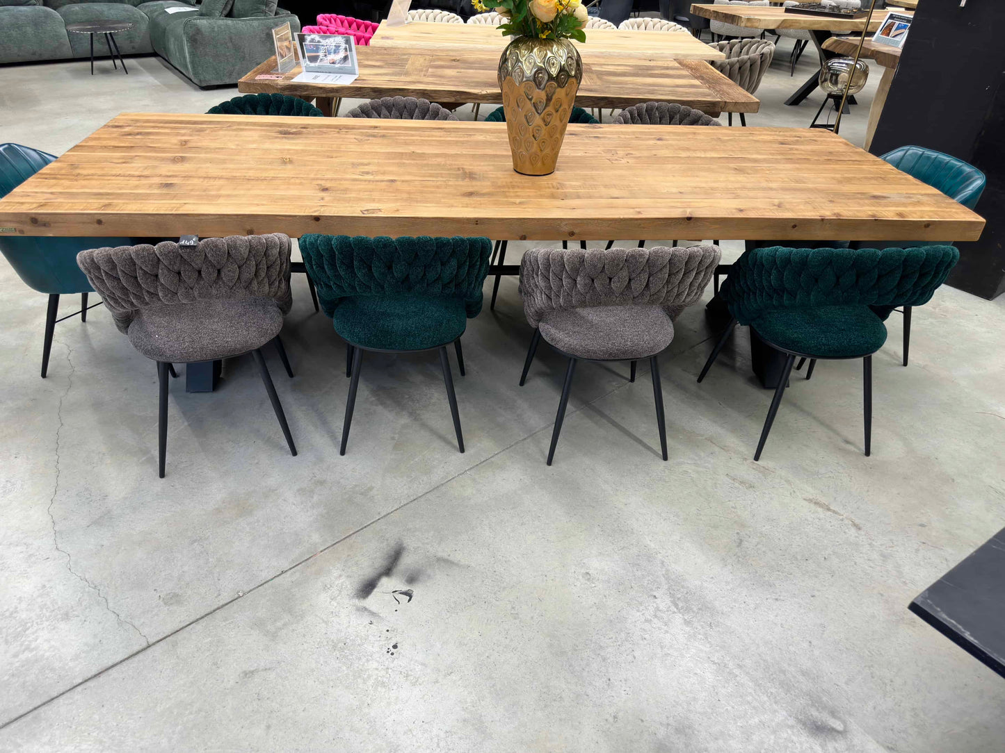 Table en Bois Massif avec Élégants Pieds en X RIETI - 300 x 110 cm