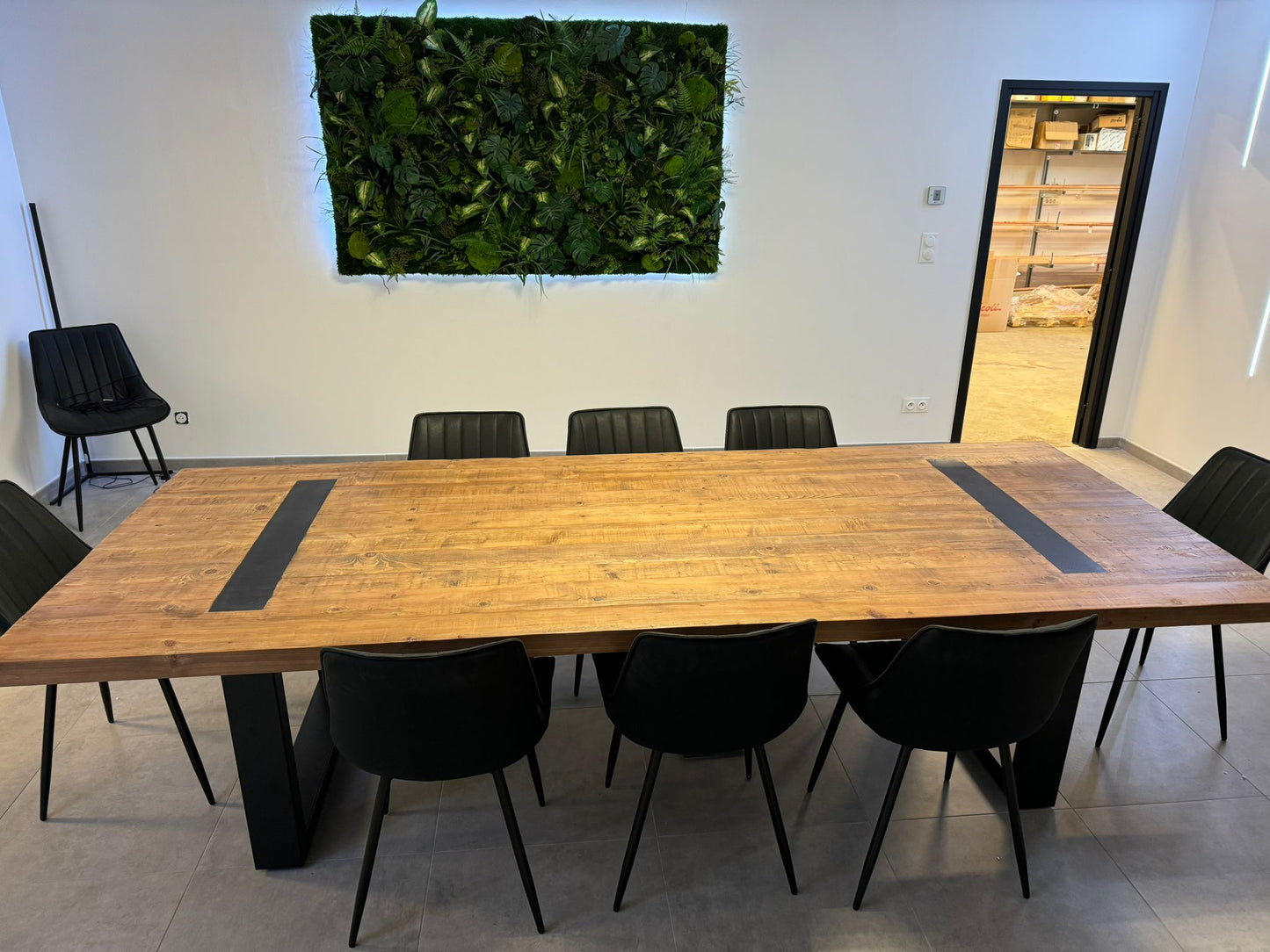 Table bois massif pieds U apparents - 240 X 100 CM