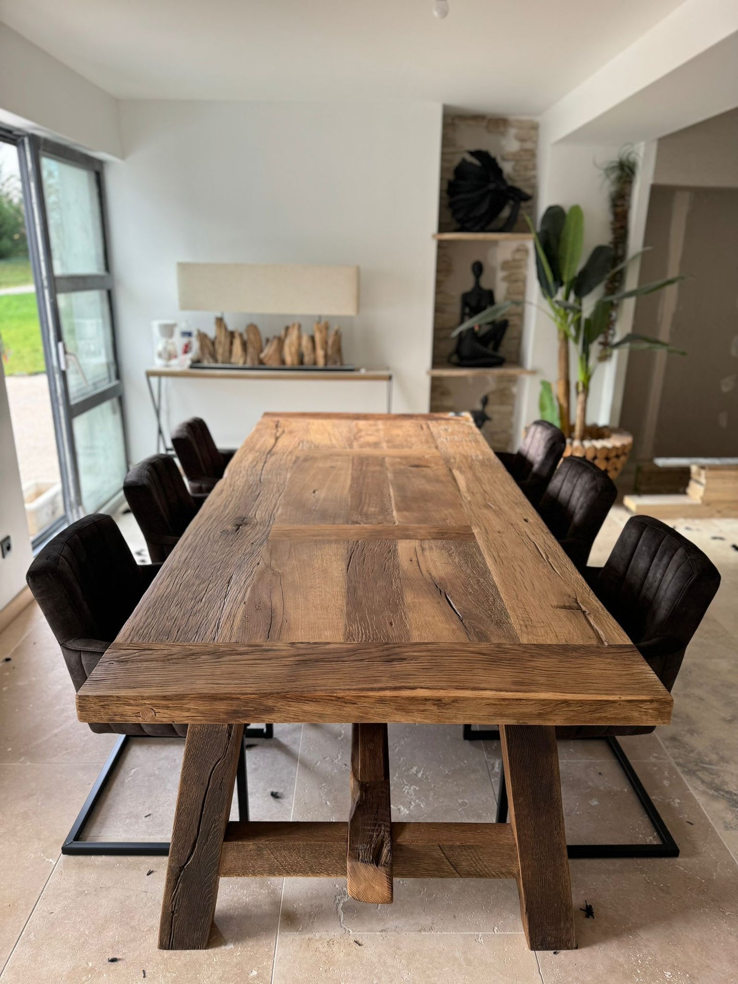 Table de Ferme en Vieux Chêne Massif sur Mesure | Meuble Ébéniste