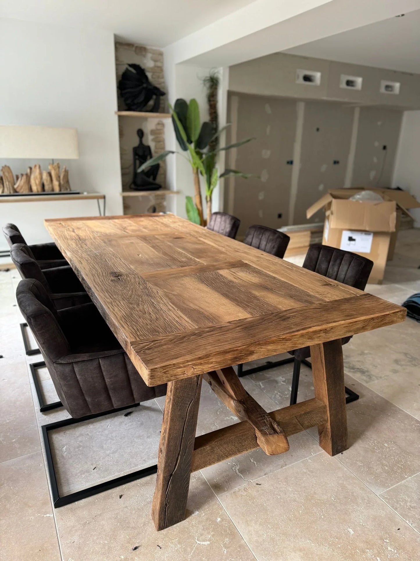 Table de Ferme en Vieux Chêne Massif sur Mesure | Meuble Ébéniste