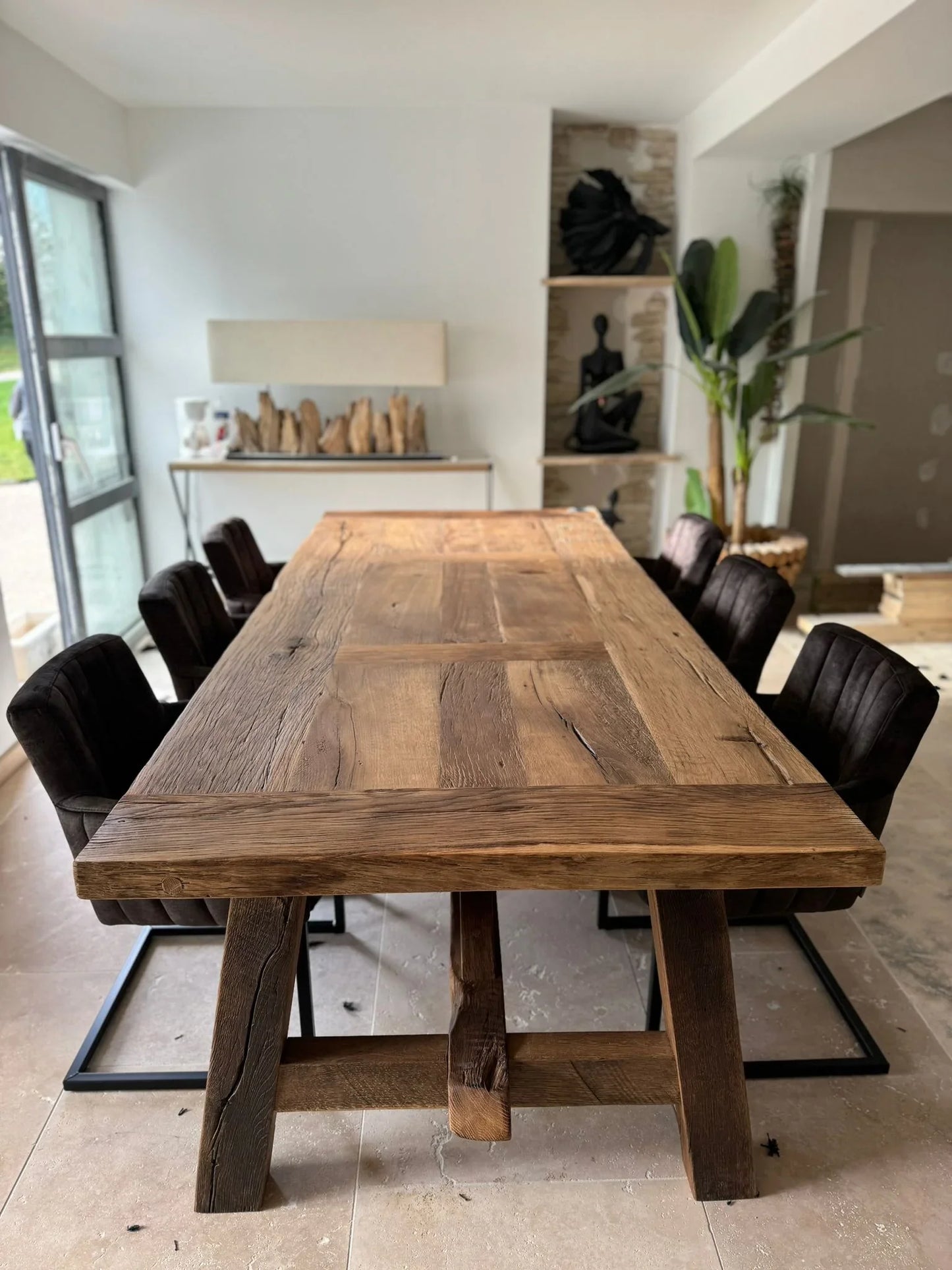 Table de Ferme en Vieux Chêne Massif sur Mesure | Meuble Ébéniste