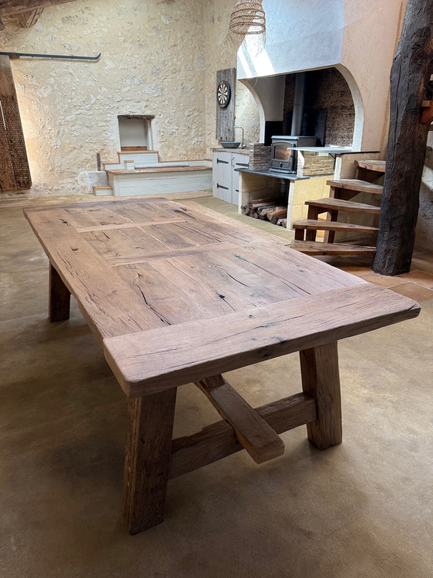 Table de Ferme en Vieux Chêne Massif sur Mesure | Meuble Ébéniste
