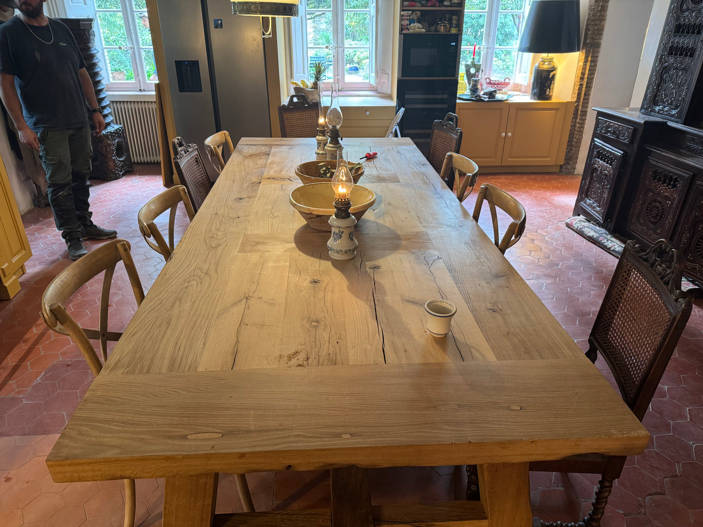 Table de Ferme en Vieux Chêne Massif sur Mesure | Meuble Ébéniste