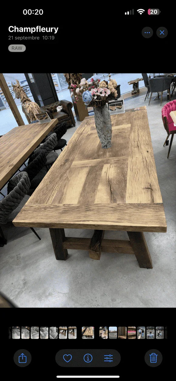 Table de Ferme en Vieux Chêne Massif sur Mesure | Meuble Ébéniste