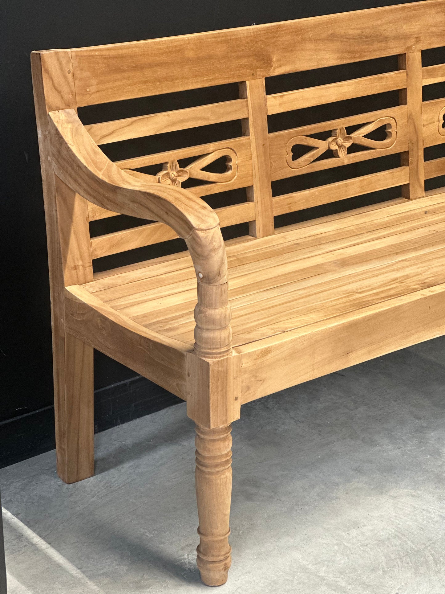 Banc de Gare Vintage "HALTE" en Bois Massif pour Extérieur