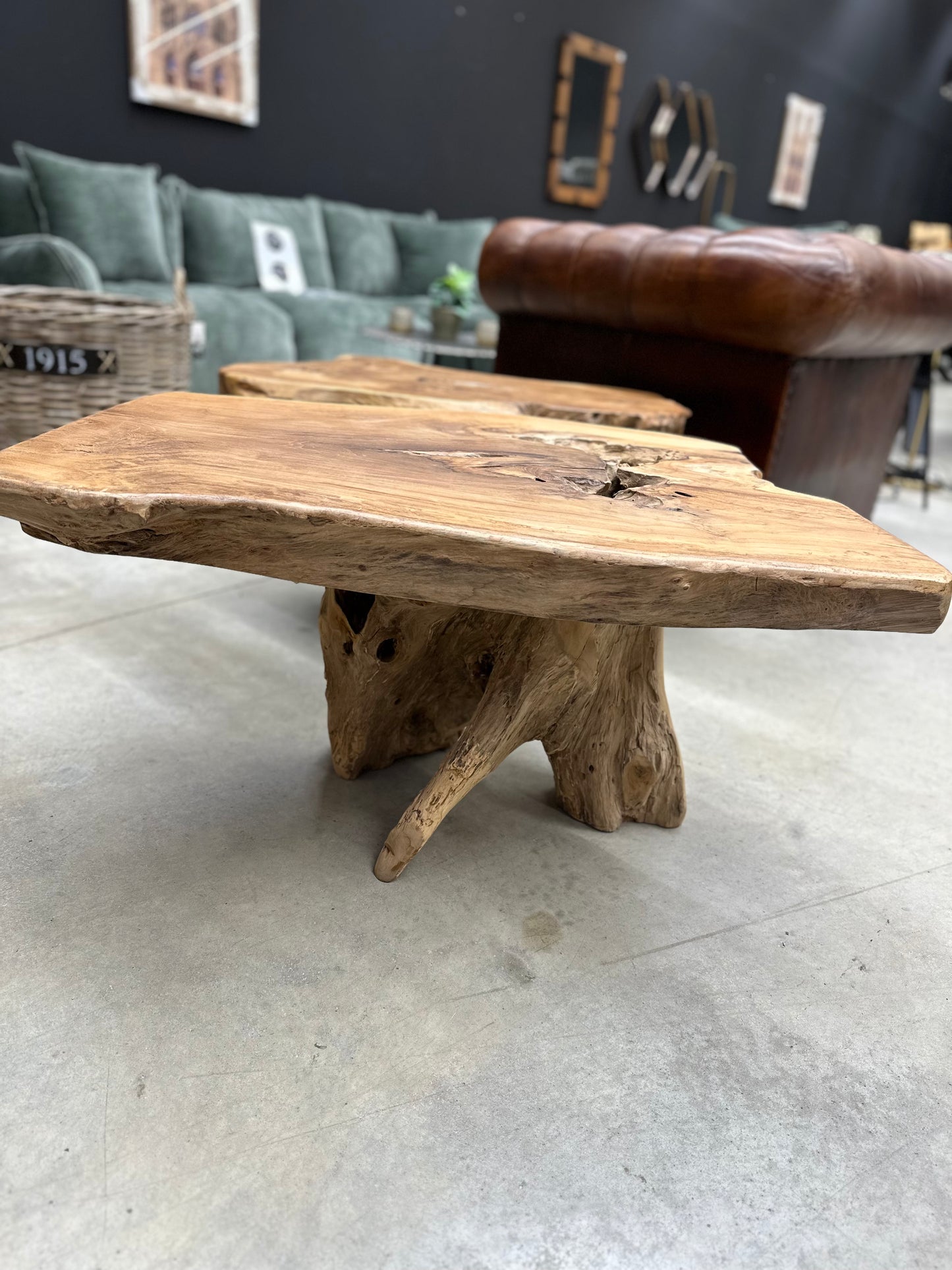 Table Basse en Souche de Bois - Pièce Authentique au Design Naturel
