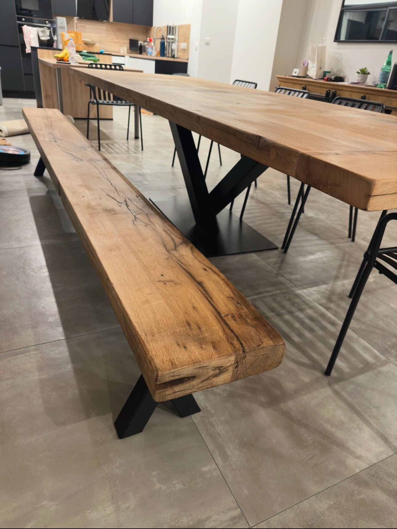Table de Ferme en Vieux Chêne Massif sur Mesure | Meuble Ébéniste