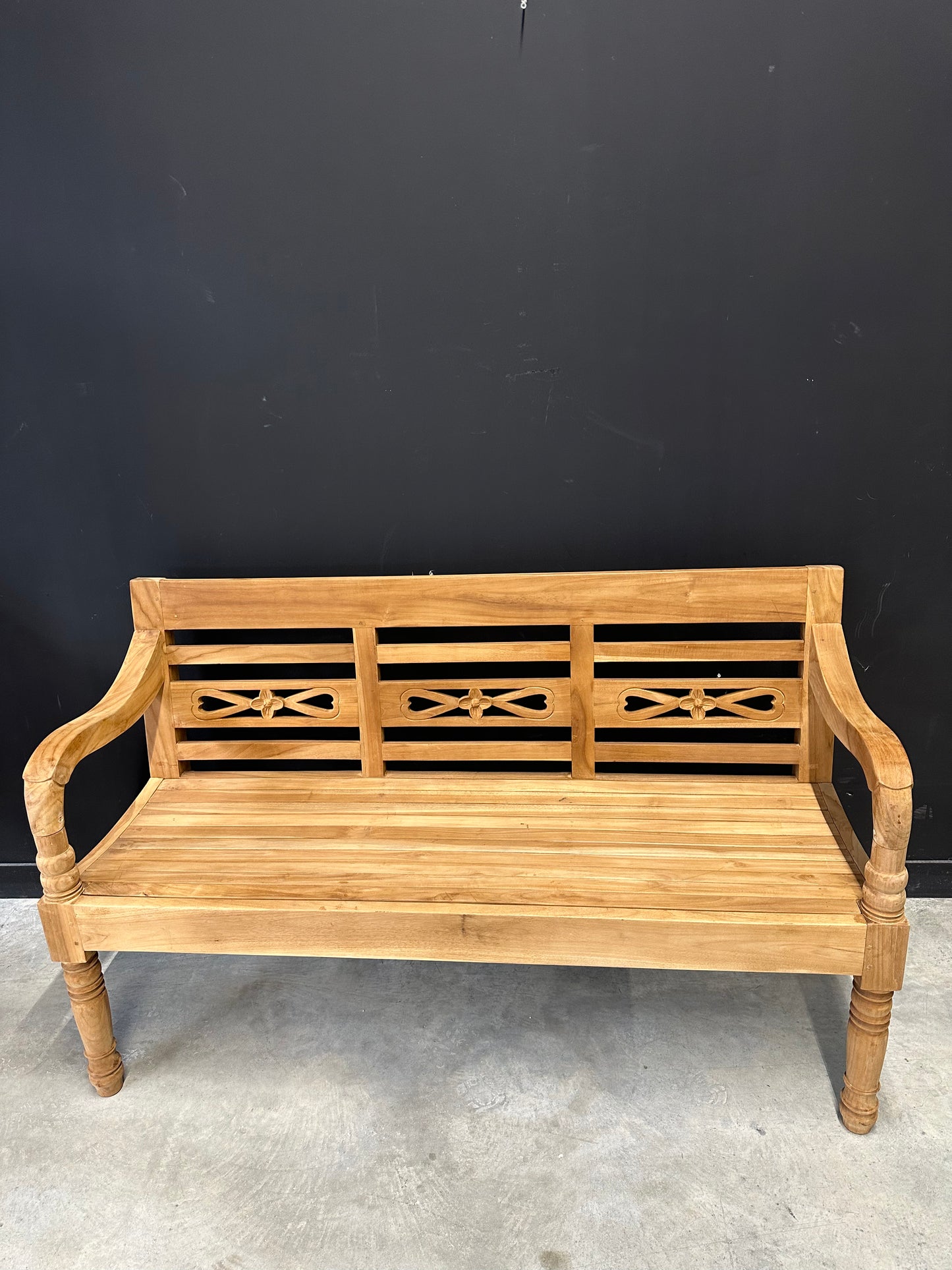 Banc de Gare Vintage "HALTE" en Bois Massif pour Extérieur
