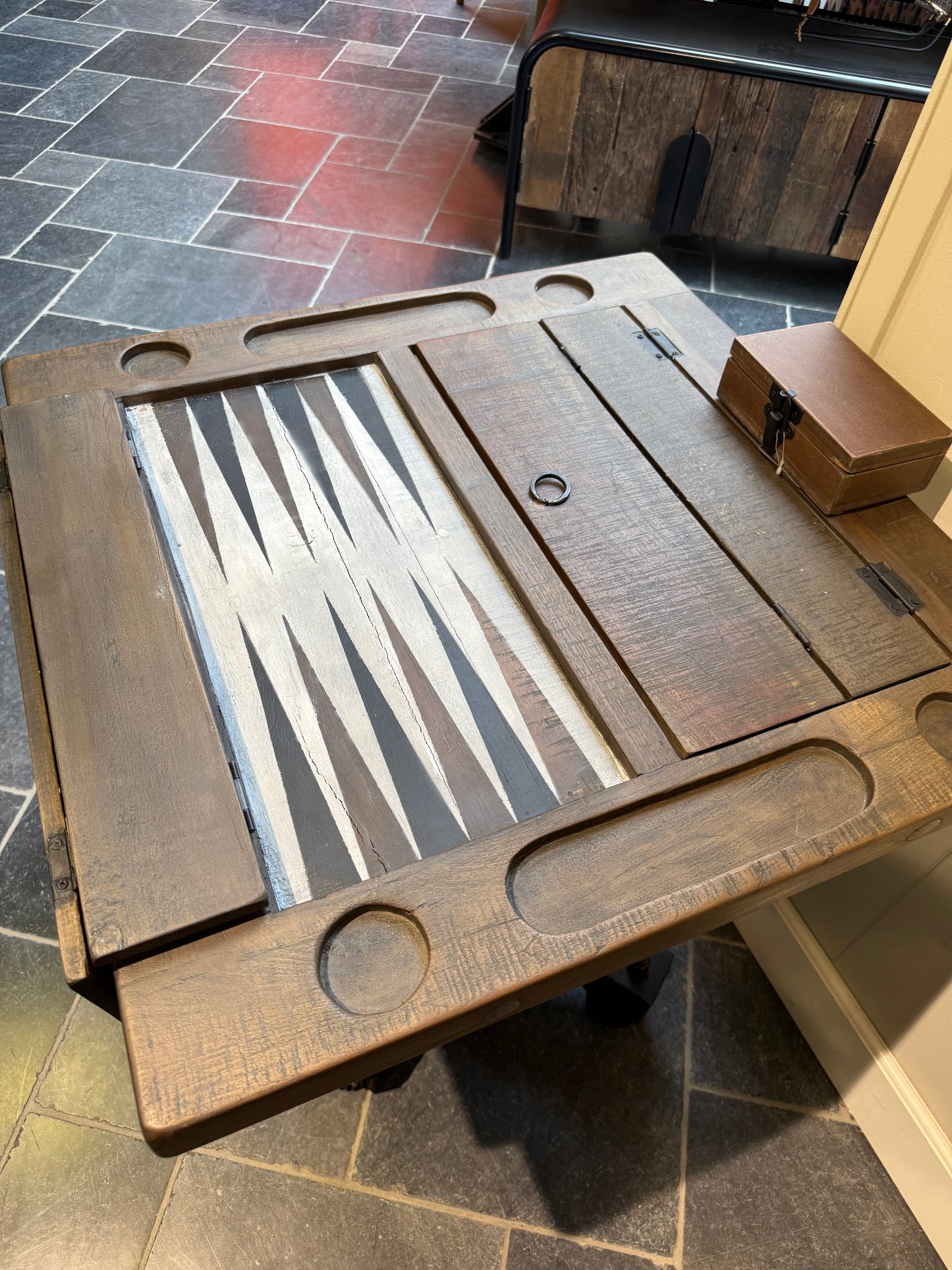 Table de Backgammon en bois de manguier haut de gamme