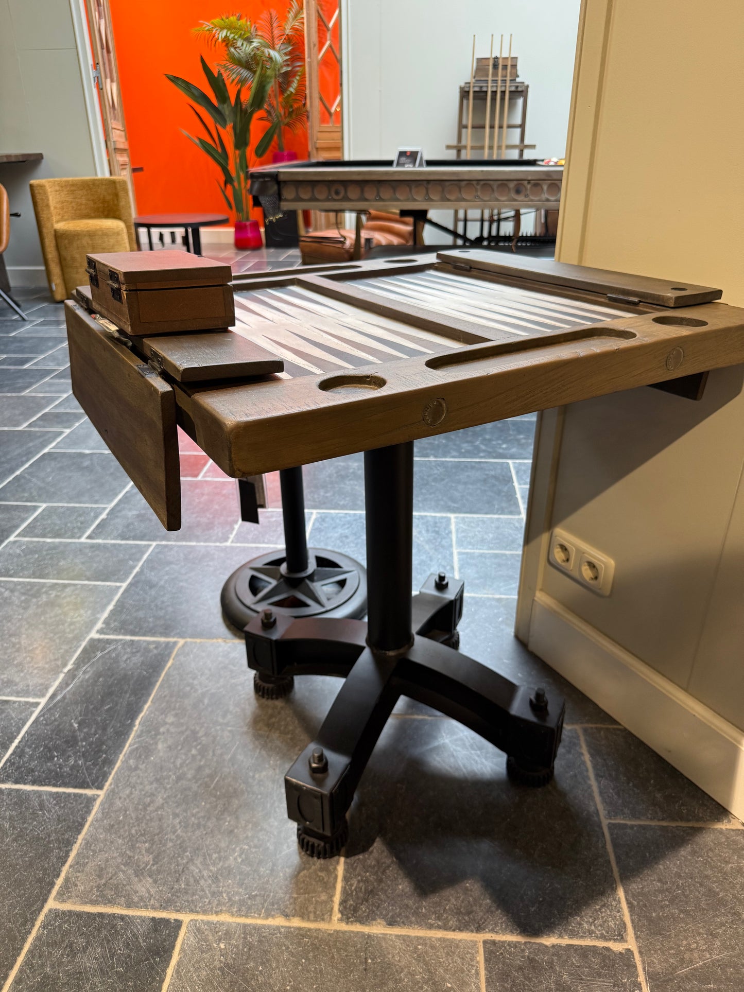 Table de Backgammon en bois de manguier haut de gamme
