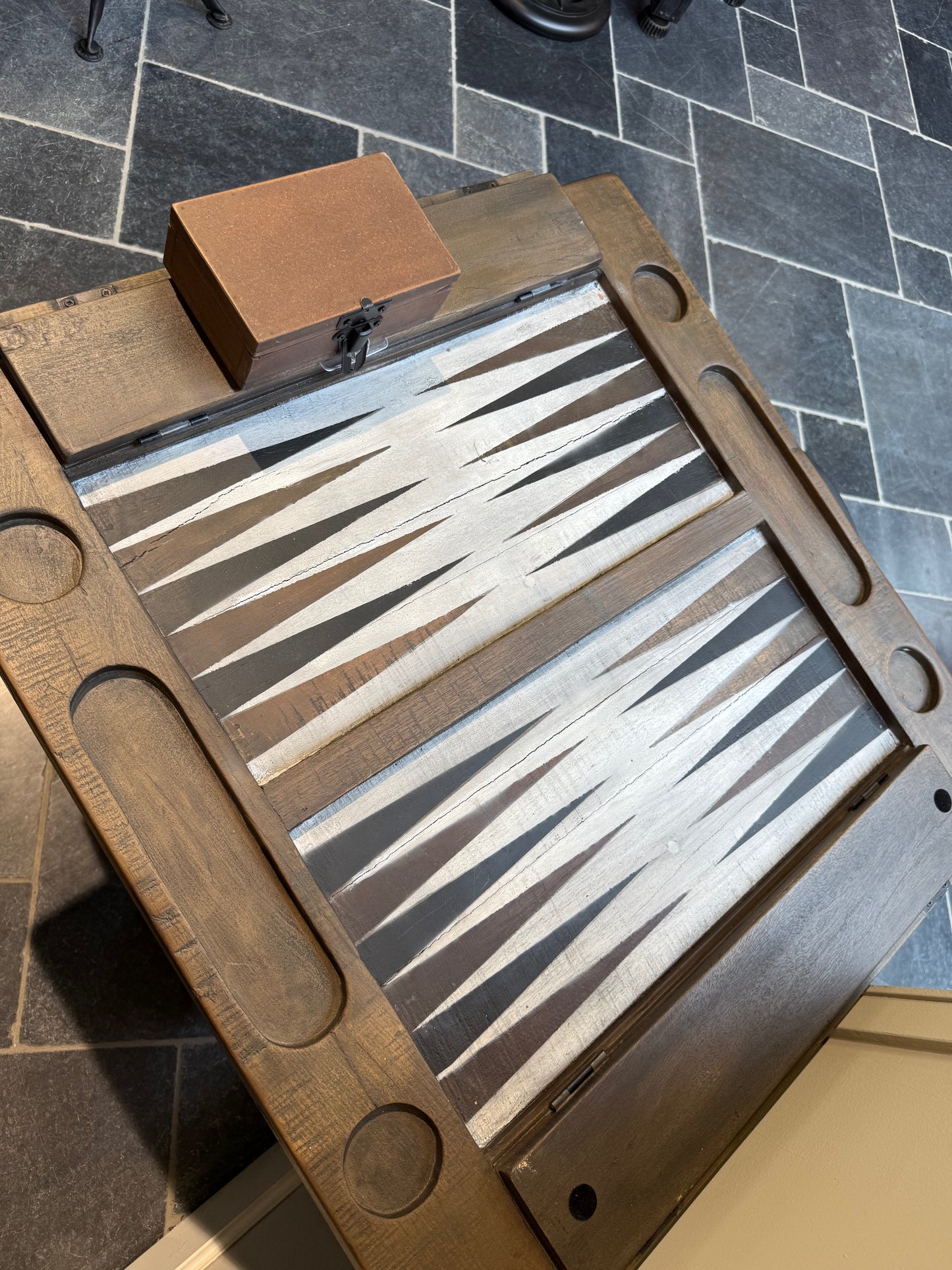 Table de Backgammon en bois de manguier haut de gamme