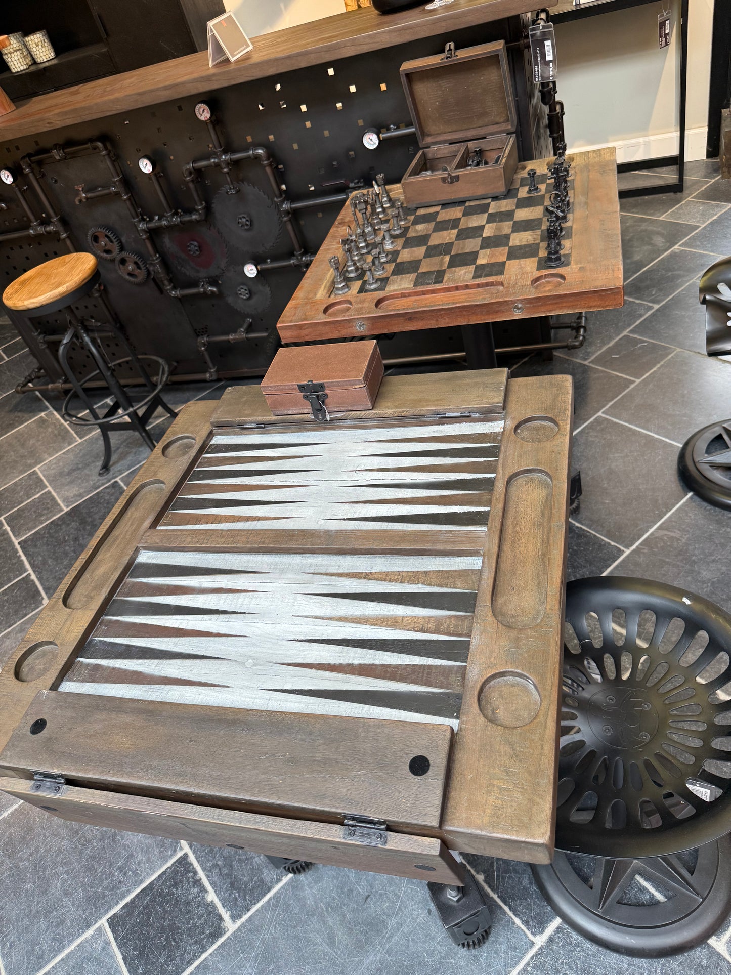 Table de Backgammon en bois de manguier haut de gamme