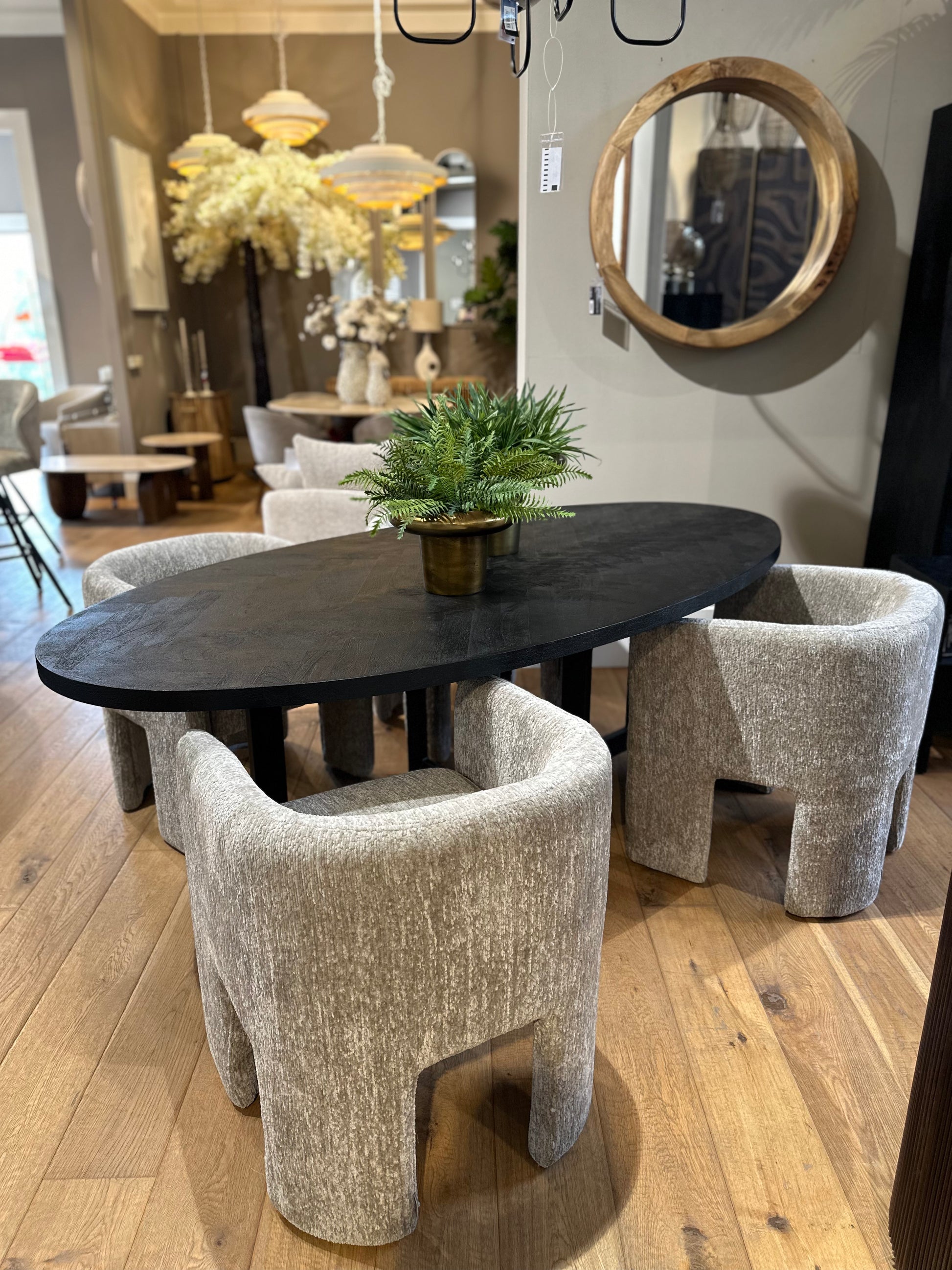 Fauteuil Design "ZIGGY" en Tissu Gris Clair