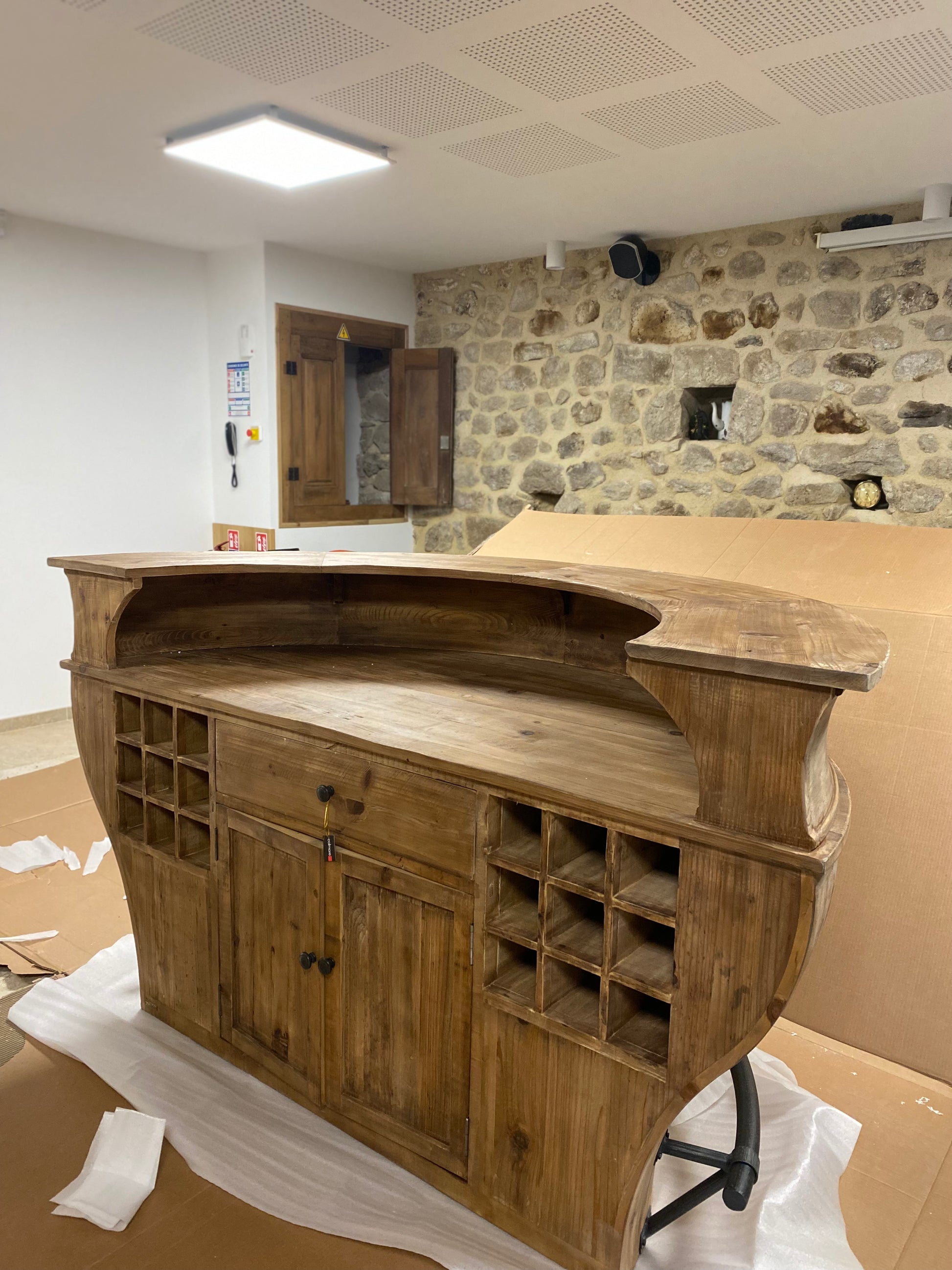 Comptoir de Bar en Chêne Massif "BISTROT" | Meuble Ébéniste