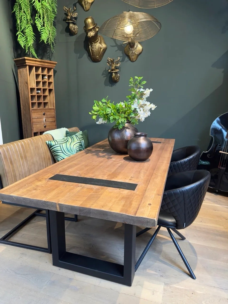Table Bois Massif Pieds U Apparents (300cm) | Meuble Ébéniste