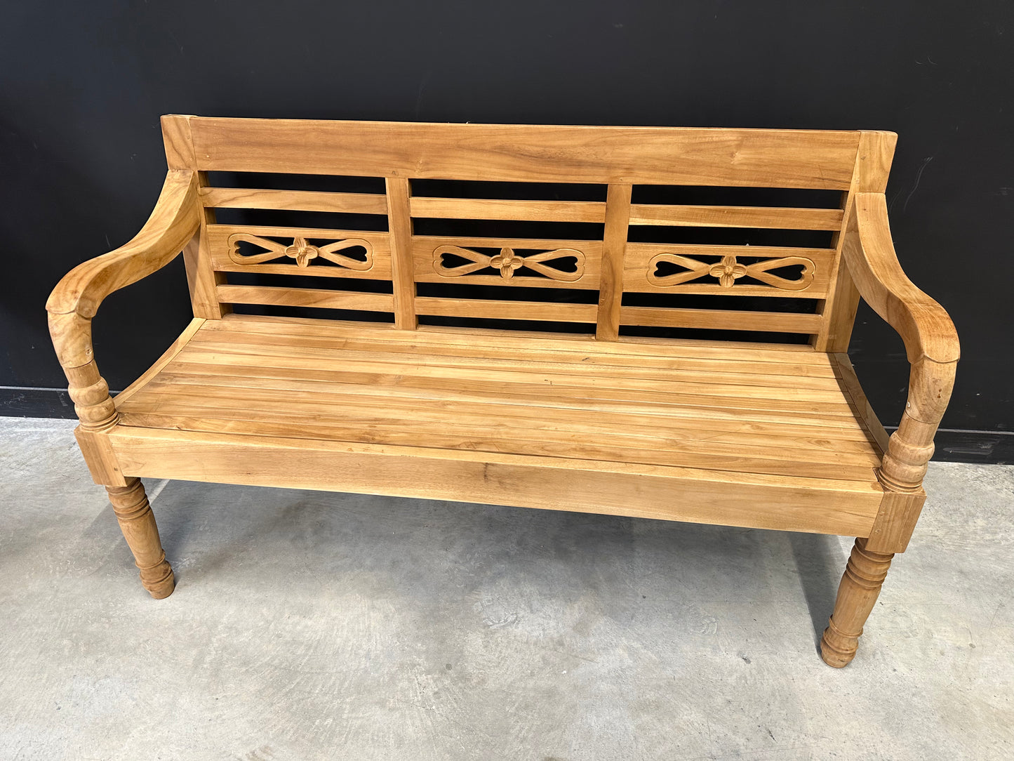 Banc de Gare Vintage "HALTE" en Bois Massif pour Extérieur