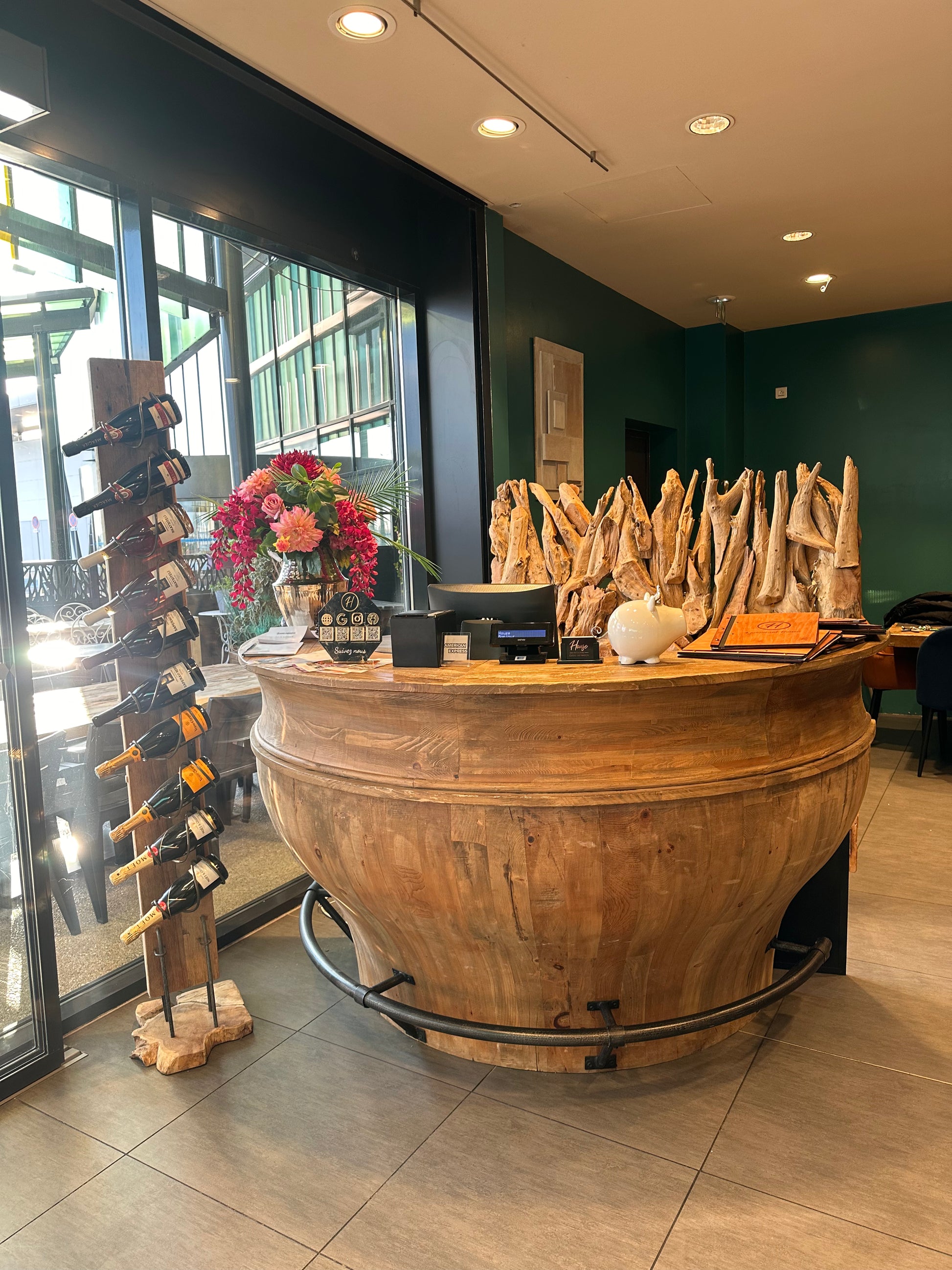 Comptoir de Bar en Chêne Massif "BISTROT" | Meuble Ébéniste