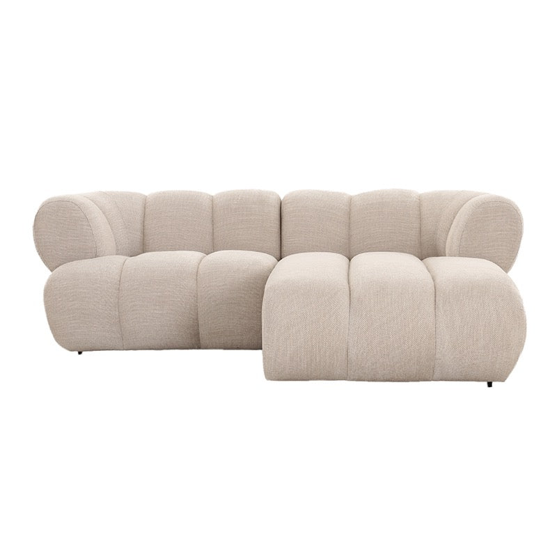 Canapé d'Angle Modulaire 2,5 Places "Modena" - Tissu Beige Chic