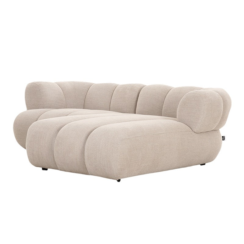 Canapé d'Angle Modulaire 2,5 Places "Modena" - Tissu Beige Chic