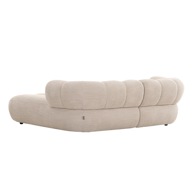 Canapé d'Angle Modulaire 2,5 Places "Modena" - Tissu Beige Chic