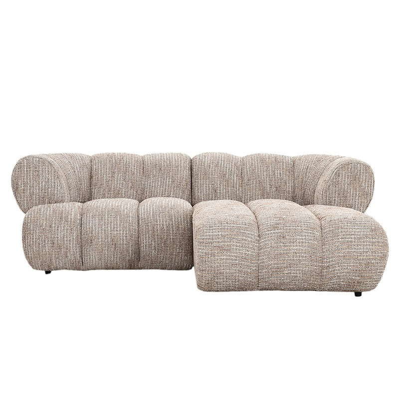 Canapé d'Angle Modulaire 2,5 Places "Modena" - Tissu Beige Chic