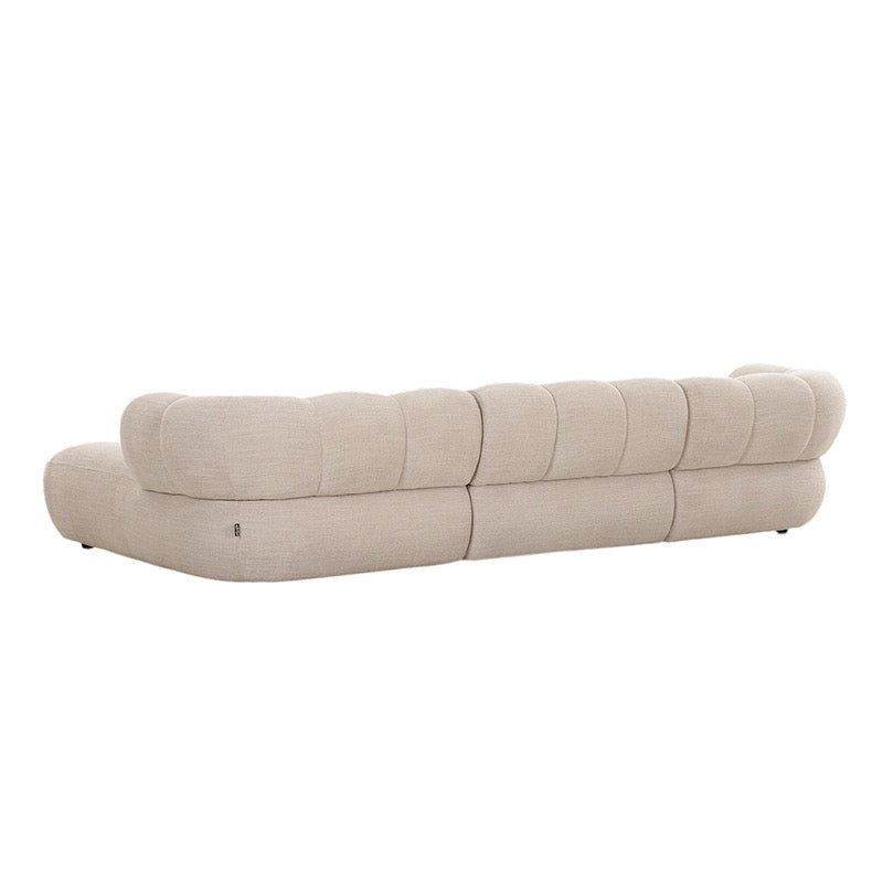 Canapé d'Angle Modulaire 4 Places "Verona" - Tissu Beige chic