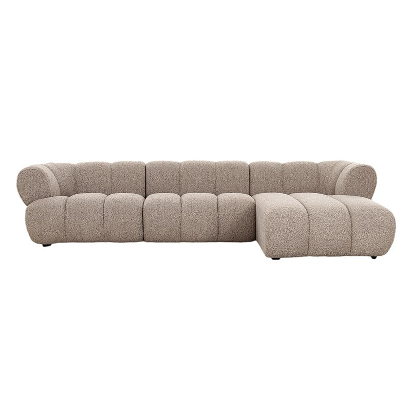 Canapé d'Angle Modulaire 4 Places "Verona" - Tissu Beige chic