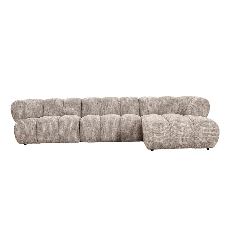 Canapé d'Angle Modulaire 4 Places "Verona" - Tissu Beige chic