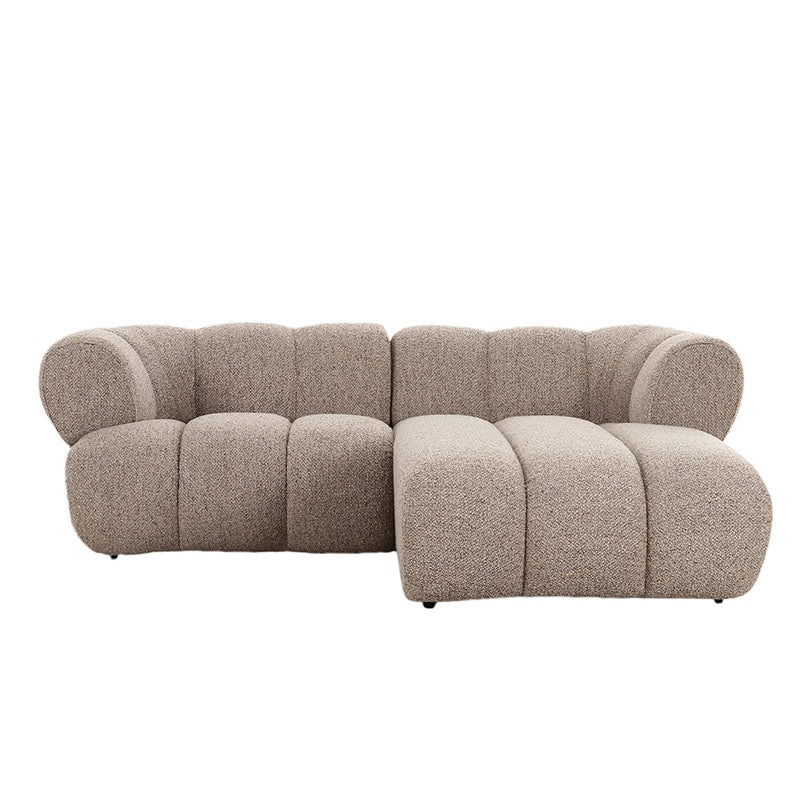 Canapé d'Angle Modulaire 2,5 Places "Modena" - Tissu Beige Chic