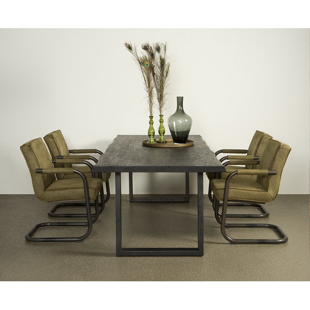 Table en Acacia Massif Noir "ALESIA" | Meuble Ébéniste