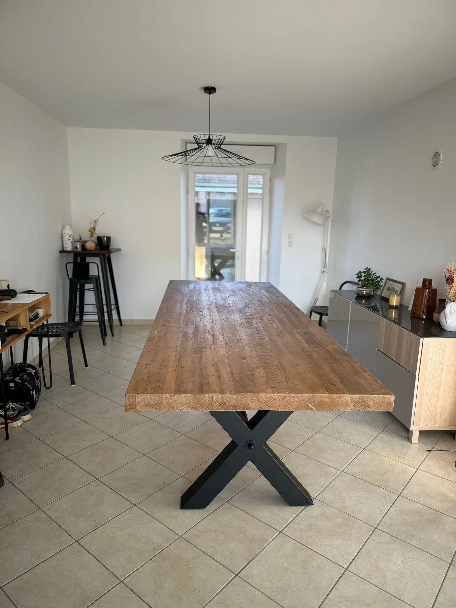 Table en Bois Massif Pieds X "RIETI" (240cm) | Meuble Ébéniste