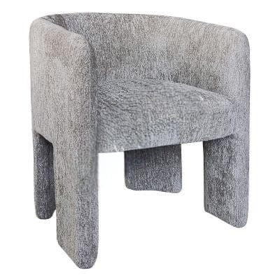 Fauteuil Design "ZIGGY" en Tissu Gris Clair