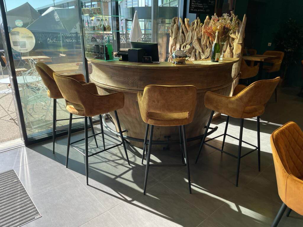 Comptoir de Bar en Chêne Massif "BISTROT" | Meuble Ébéniste