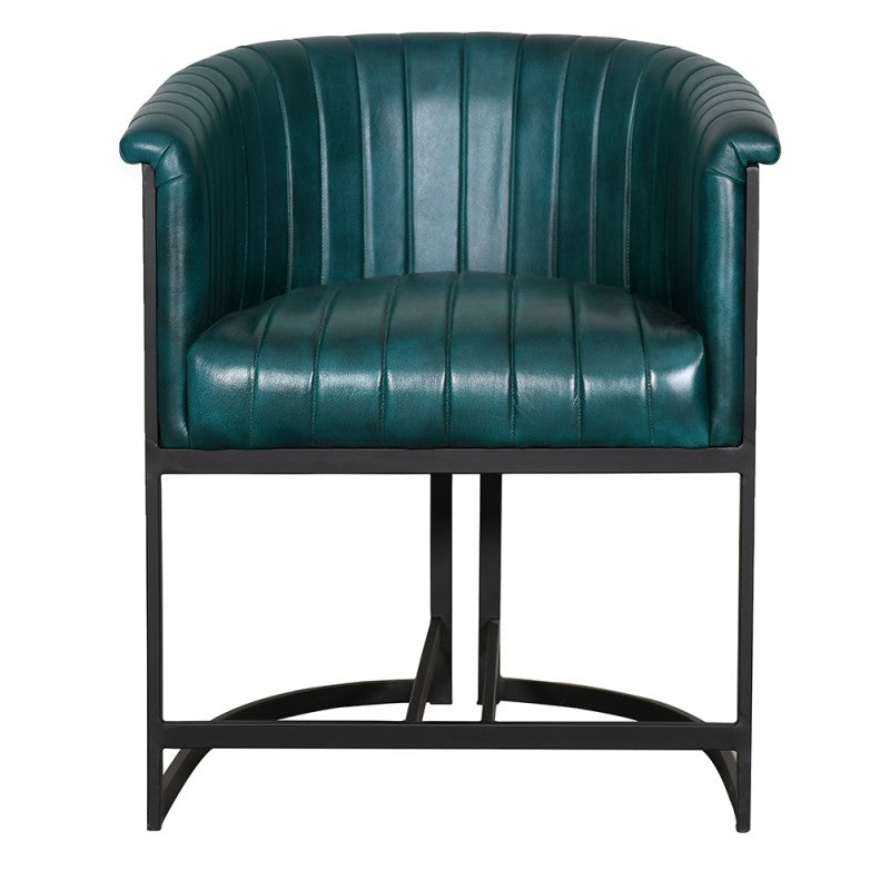 Chaise à Dossier Haut en Cuir et Métal "CERCHIO" | Meuble Ébéniste